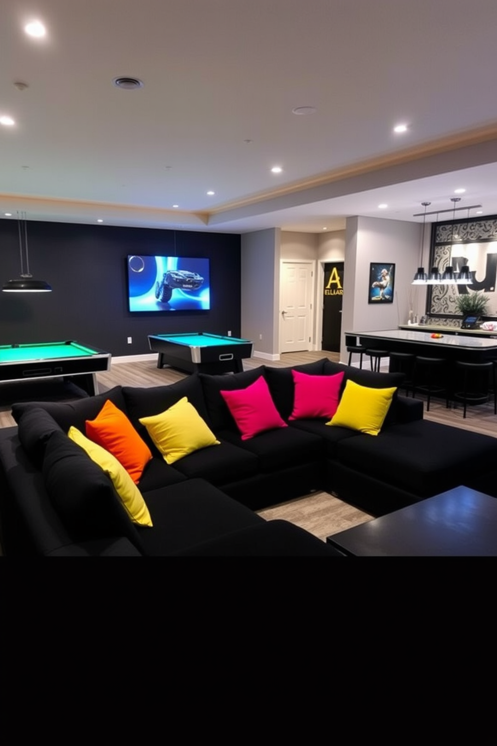 Black Game Room Design Ideas 12