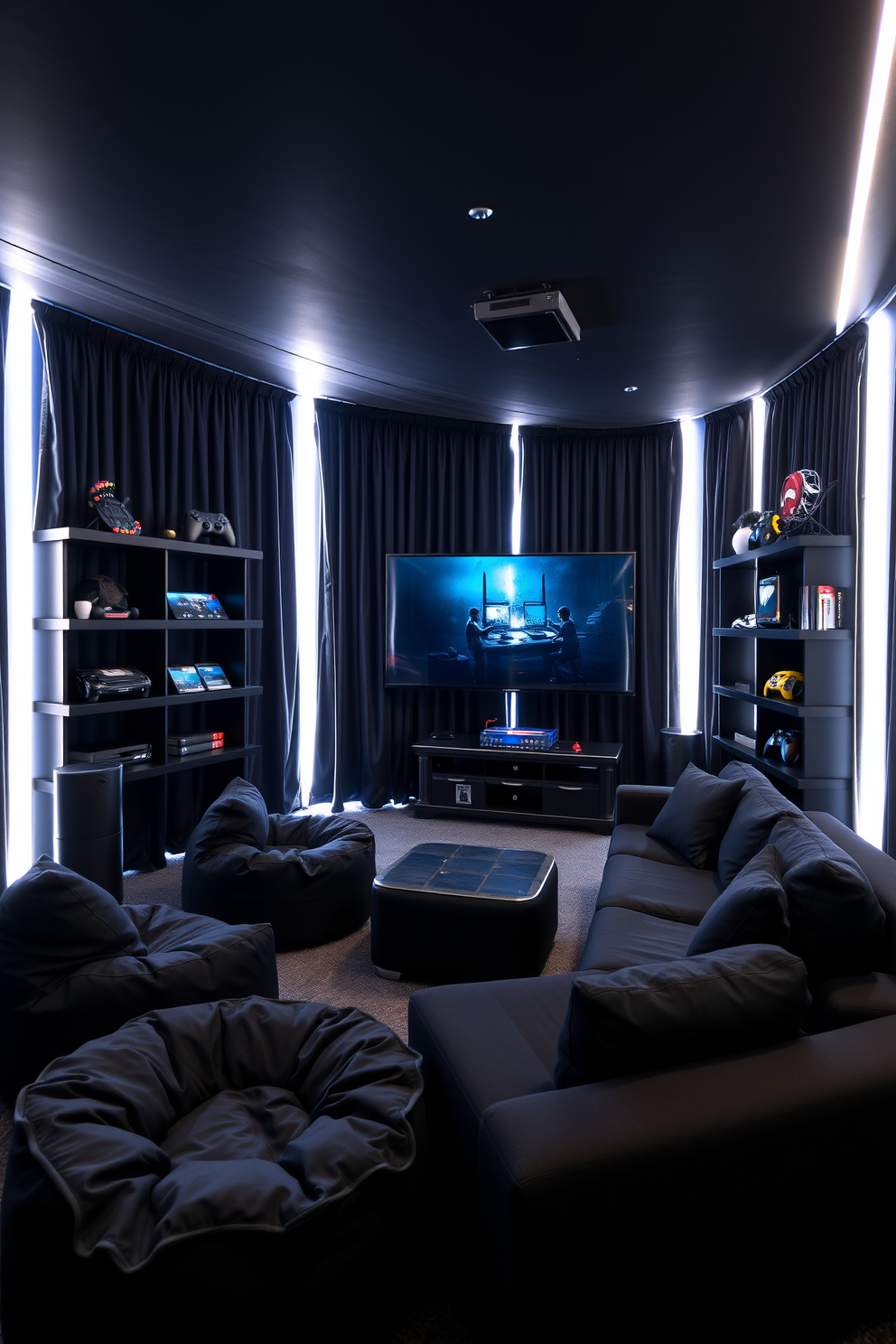 Black Game Room Design Ideas 13