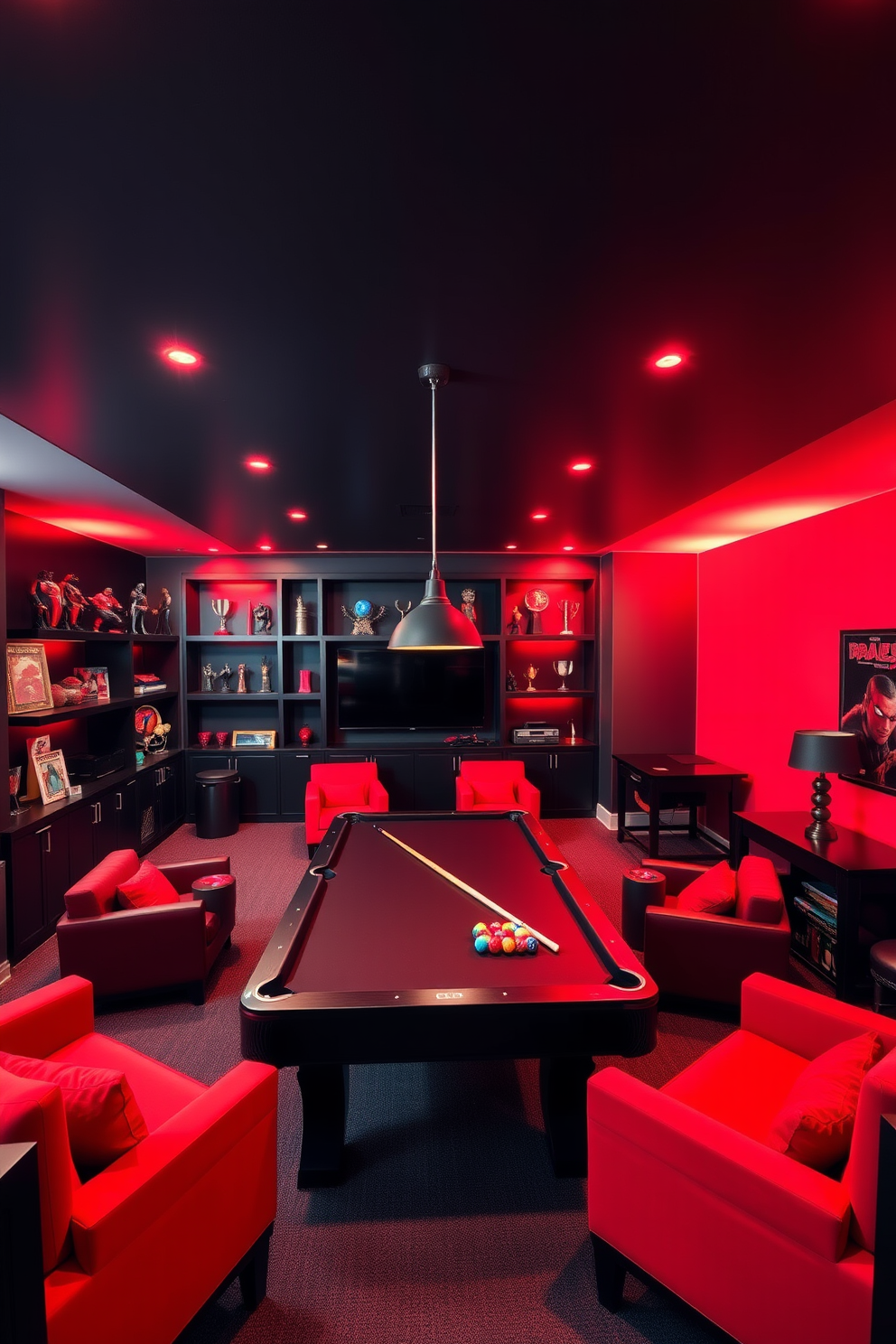 Black Game Room Design Ideas 15