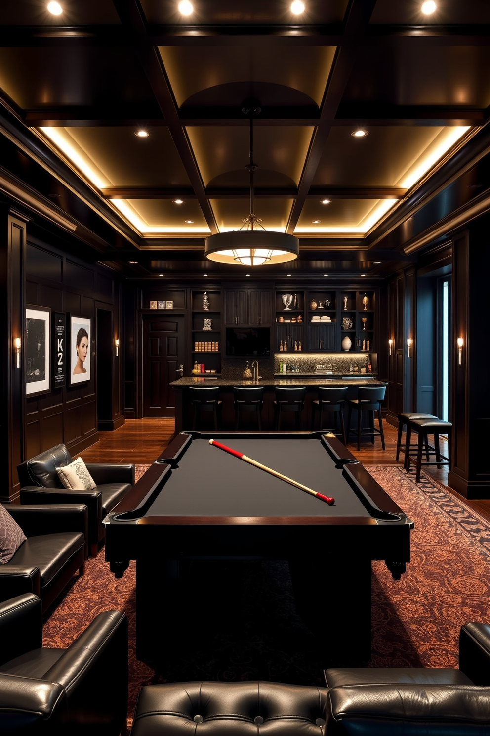 Black Game Room Design Ideas 20