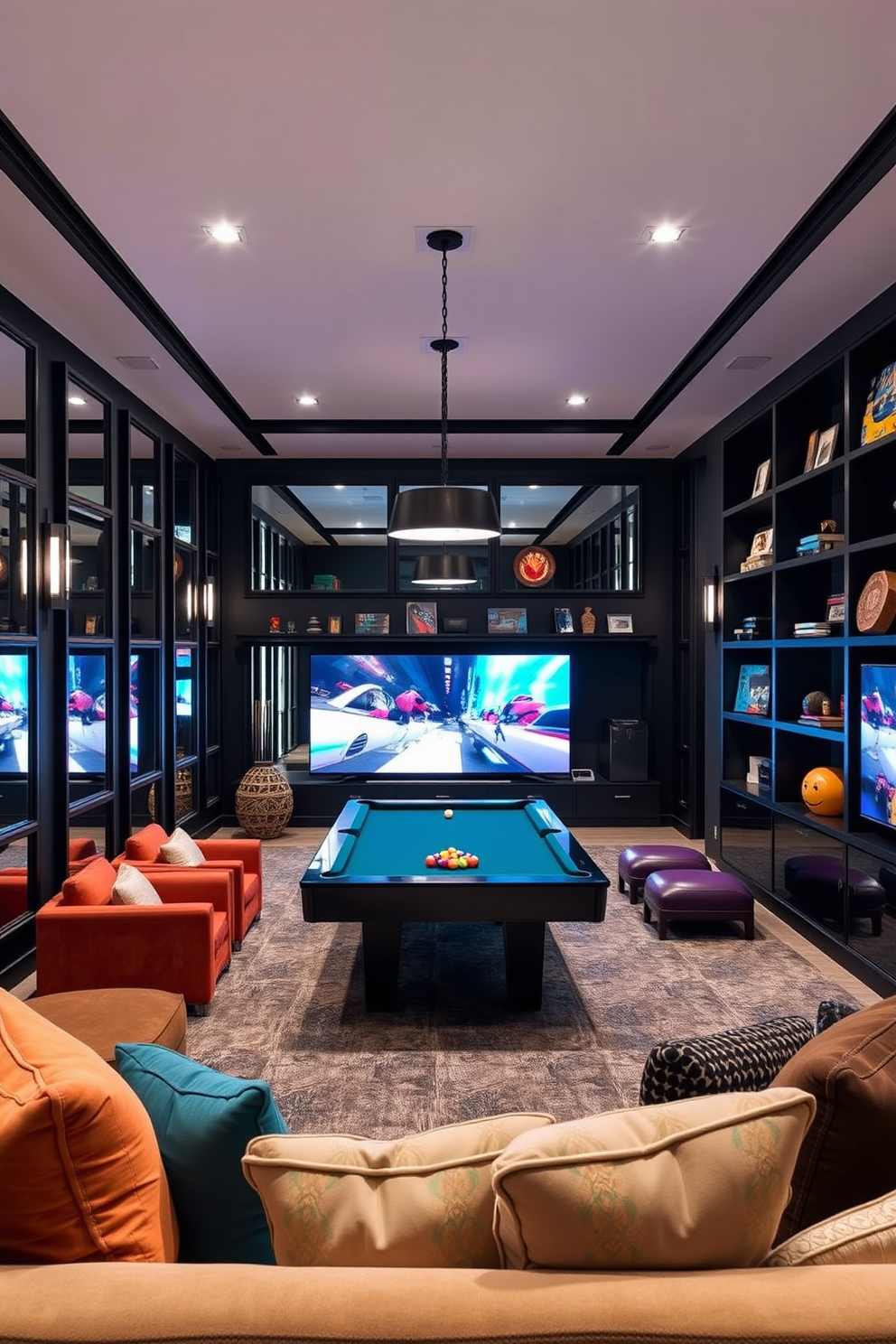 Black Game Room Design Ideas 24