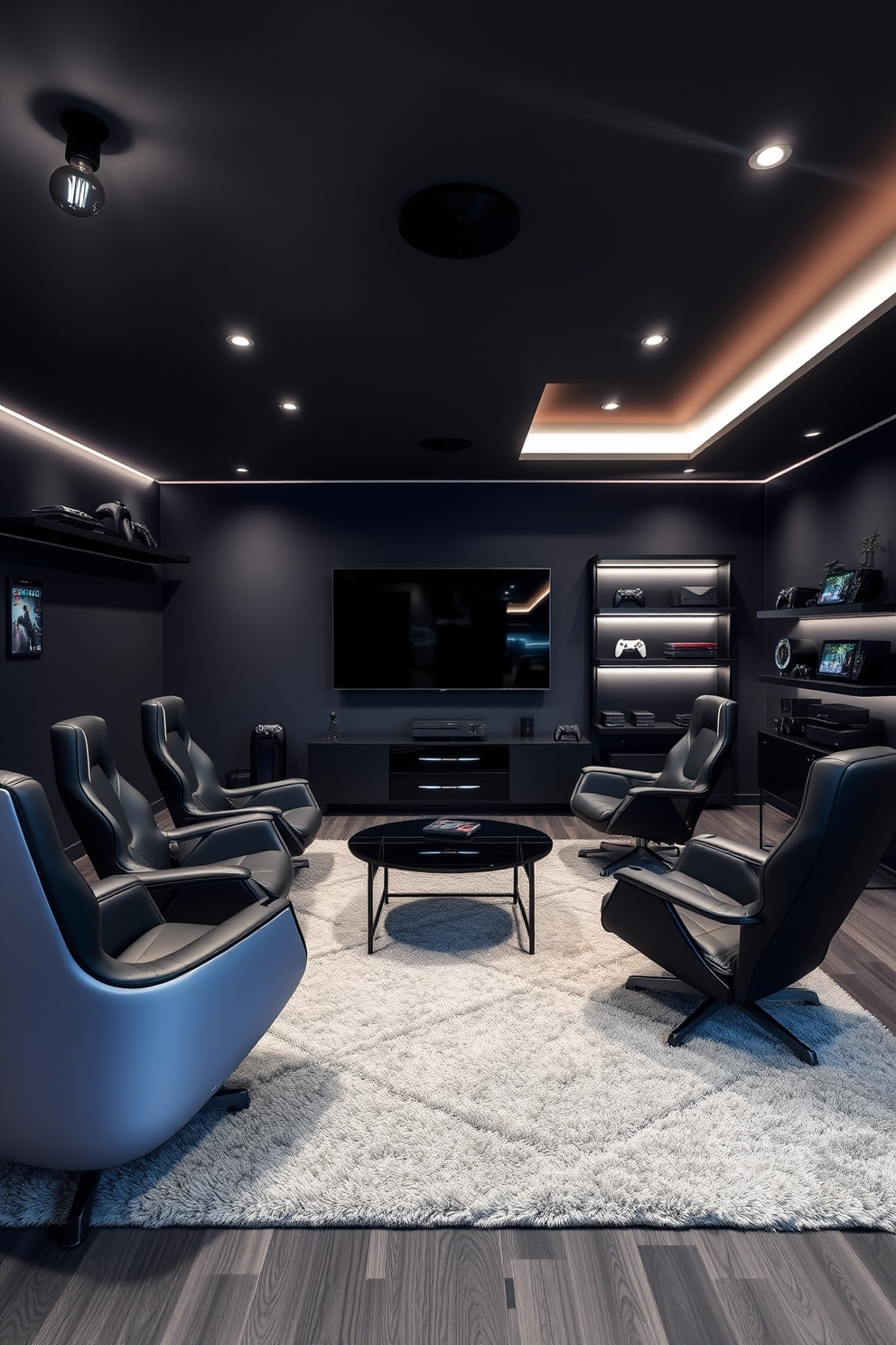 Black Game Room Design Ideas 26