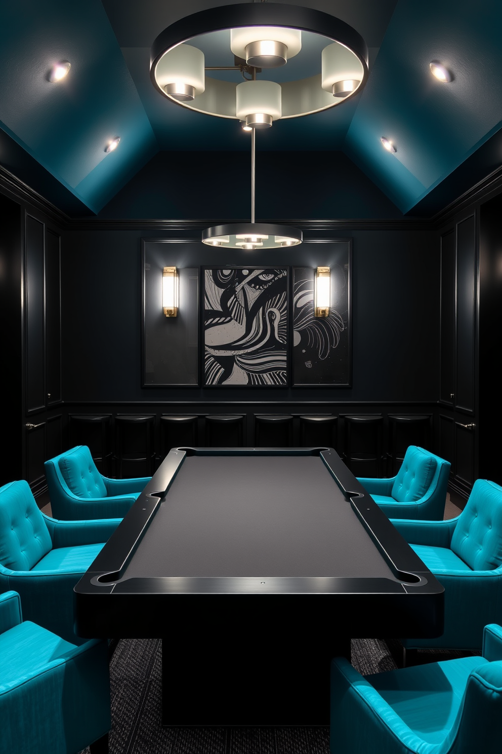 Black Game Room Design Ideas 29