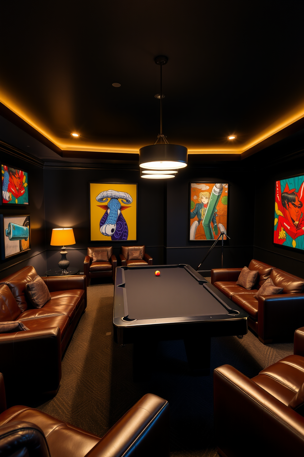 Black Game Room Design Ideas 4