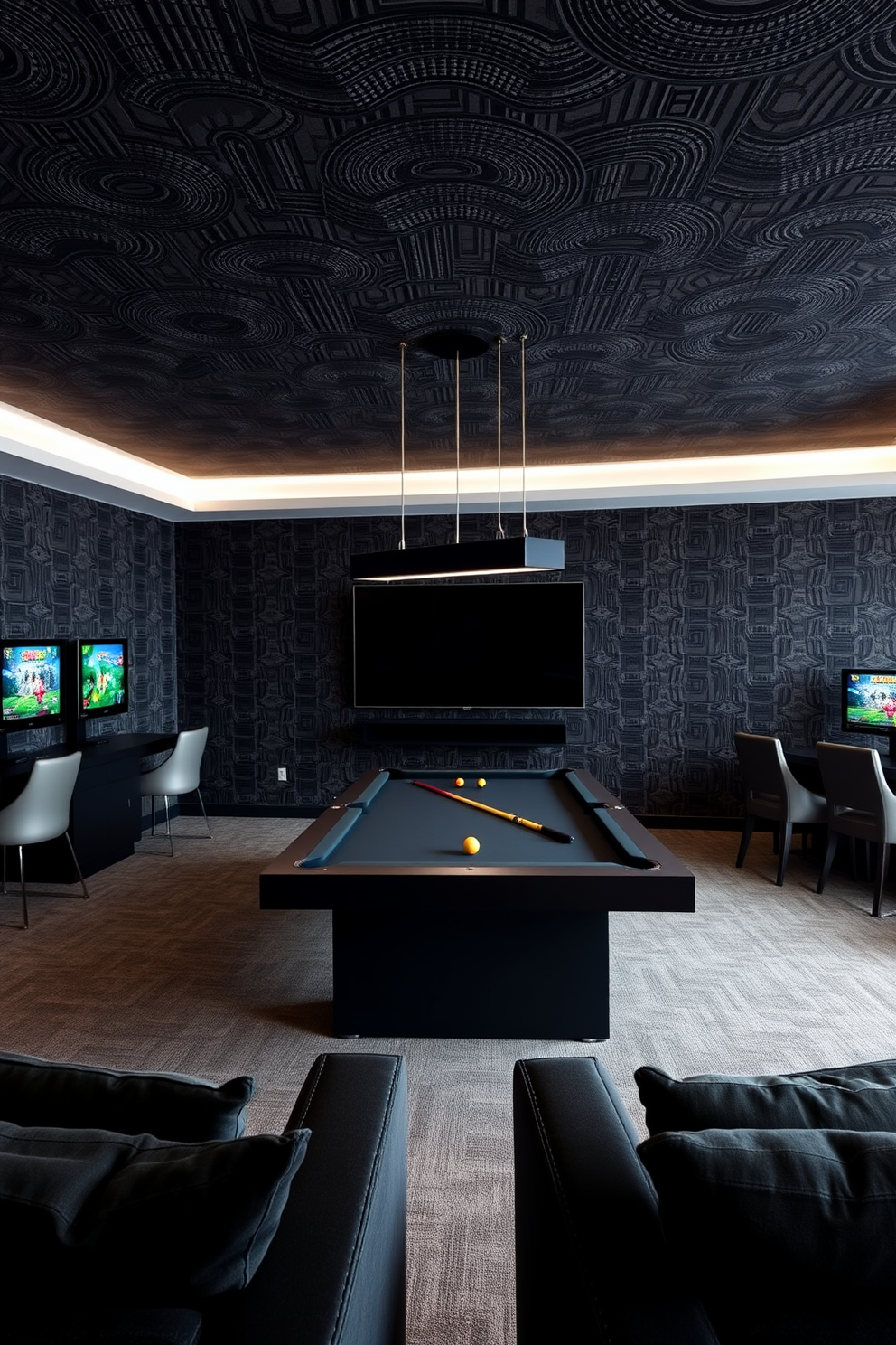 Black Game Room Design Ideas 7