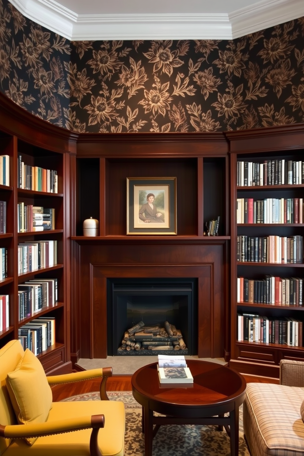 Black Home Library Design Ideas 13