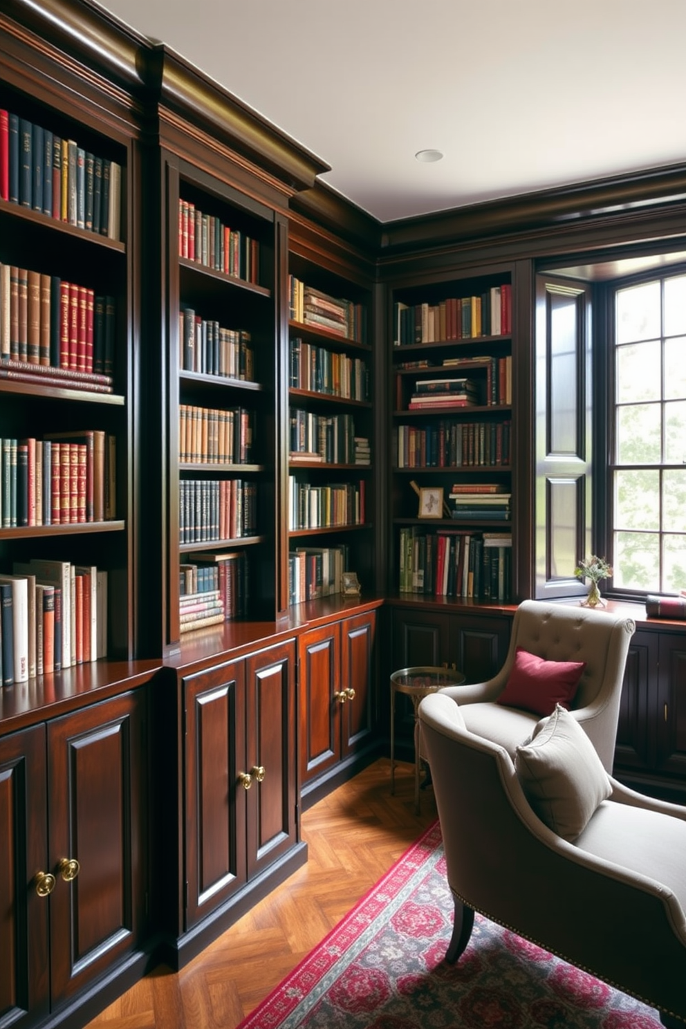 Black Home Library Design Ideas 14