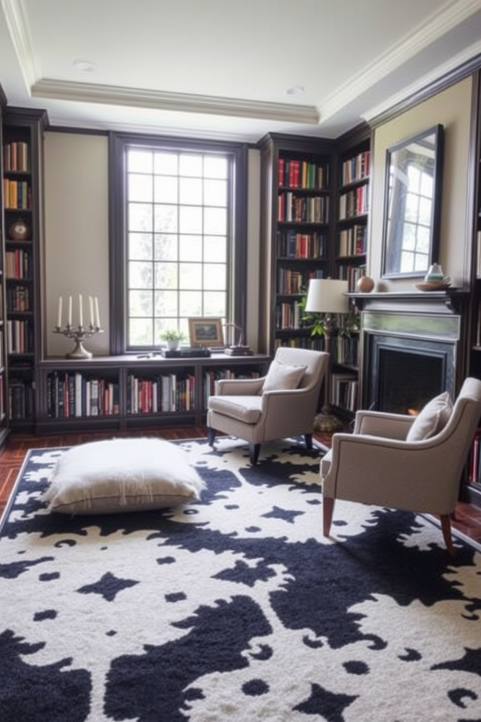 Black Home Library Design Ideas 6