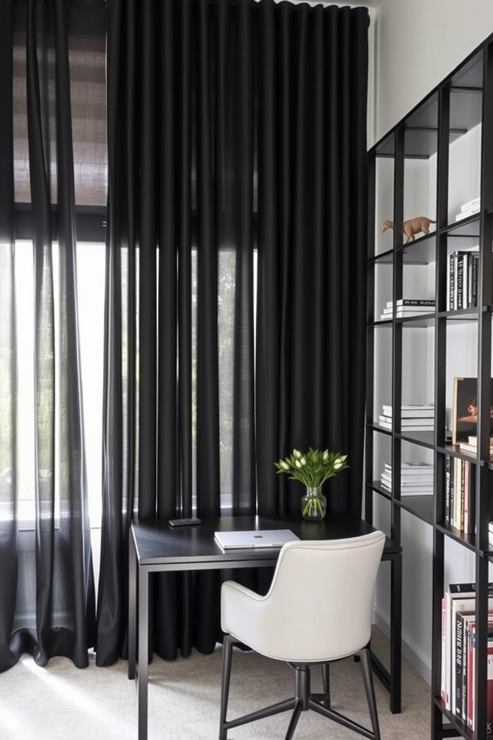 Black Home Office Design Ideas 13