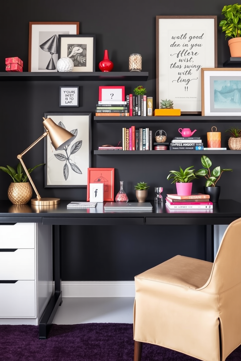 Black Home Office Design Ideas 21