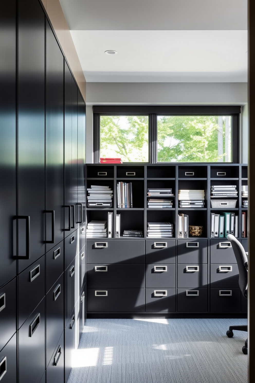 Black Home Office Design Ideas 22