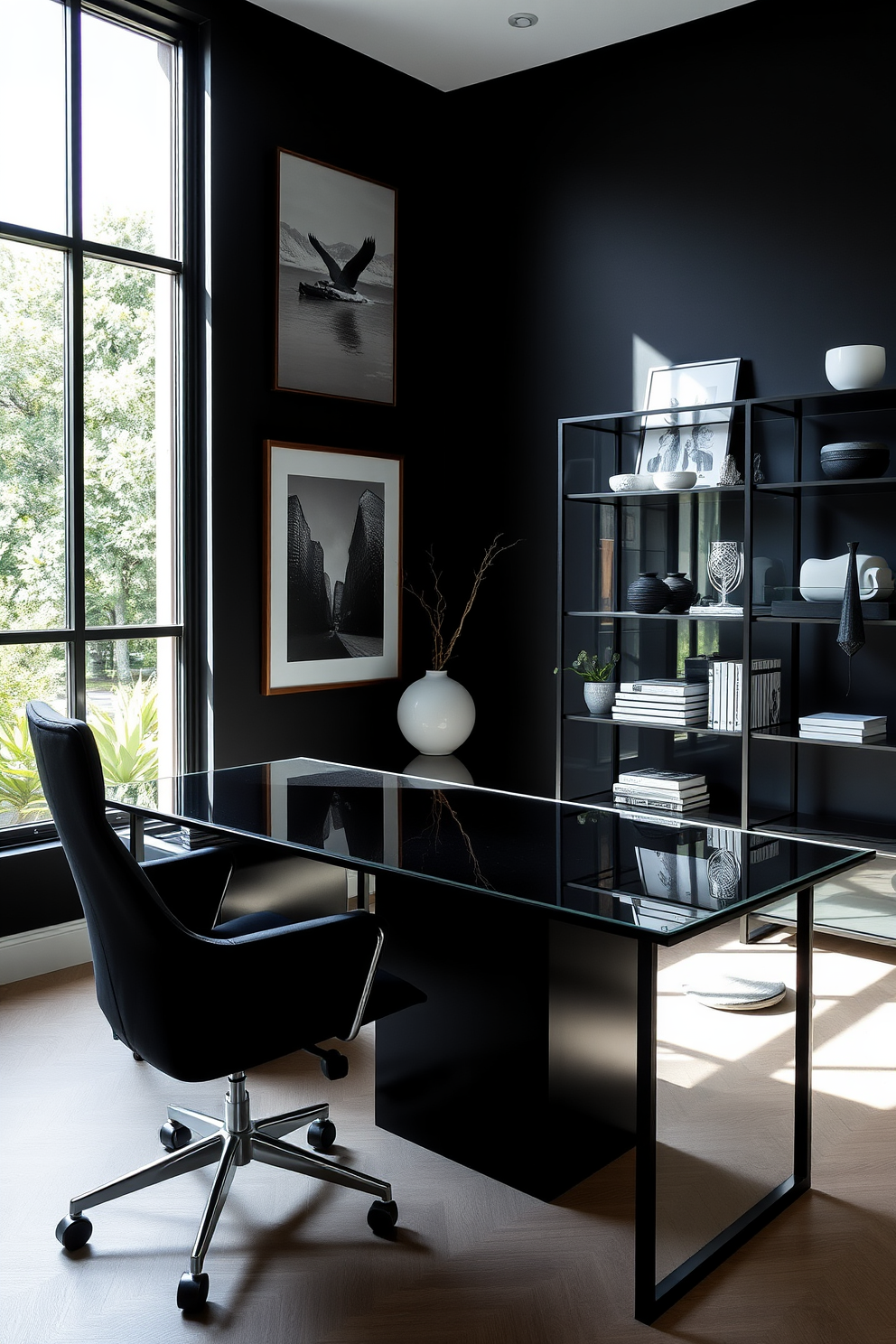 Black Home Office Design Ideas 27