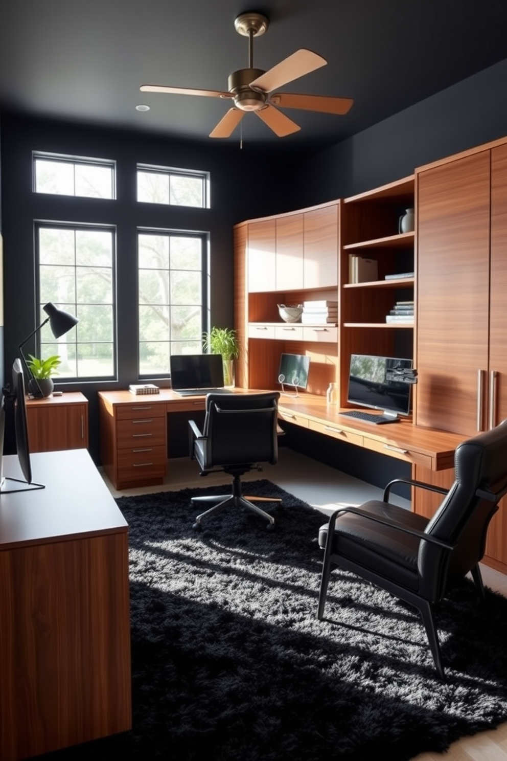 Black Home Office Design Ideas 9