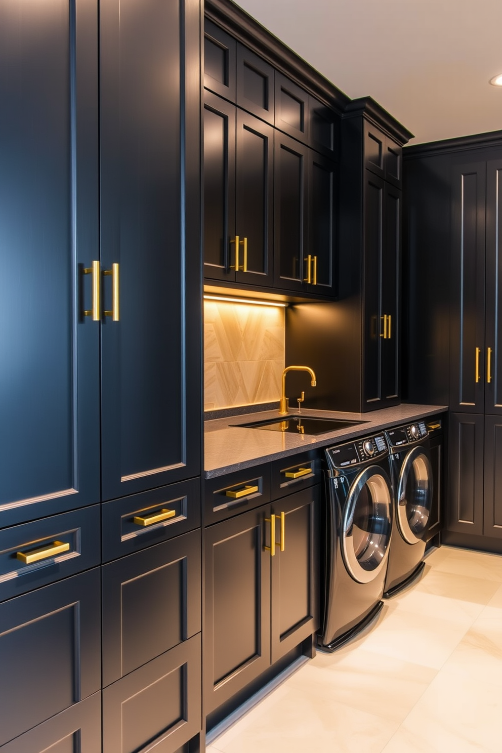 Black Laundry Room Design Ideas 1