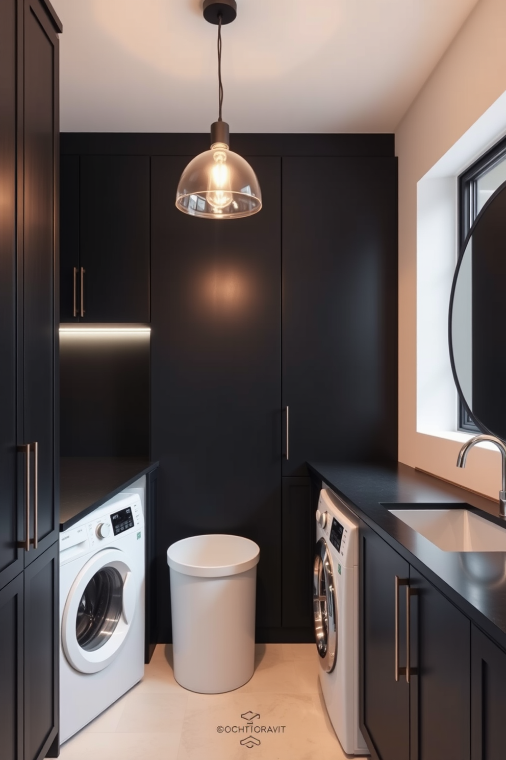 Black Laundry Room Design Ideas 11