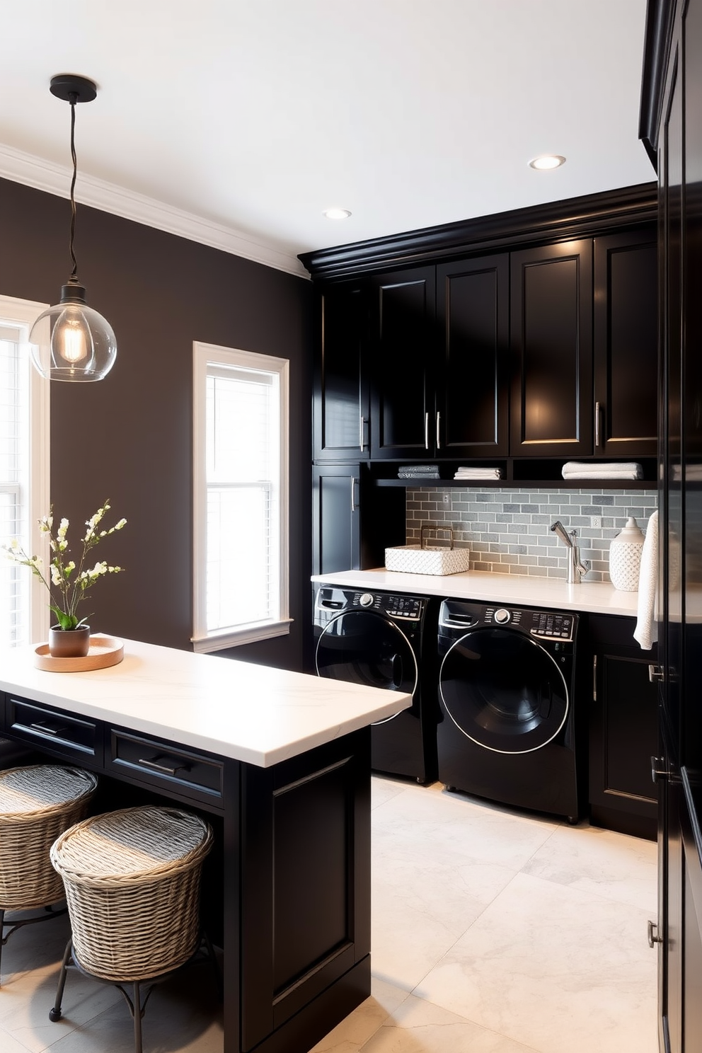 Black Laundry Room Design Ideas 16