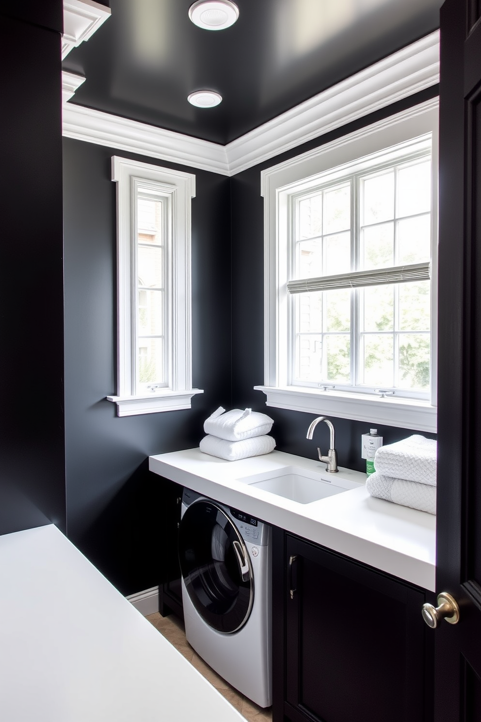 Black Laundry Room Design Ideas 18