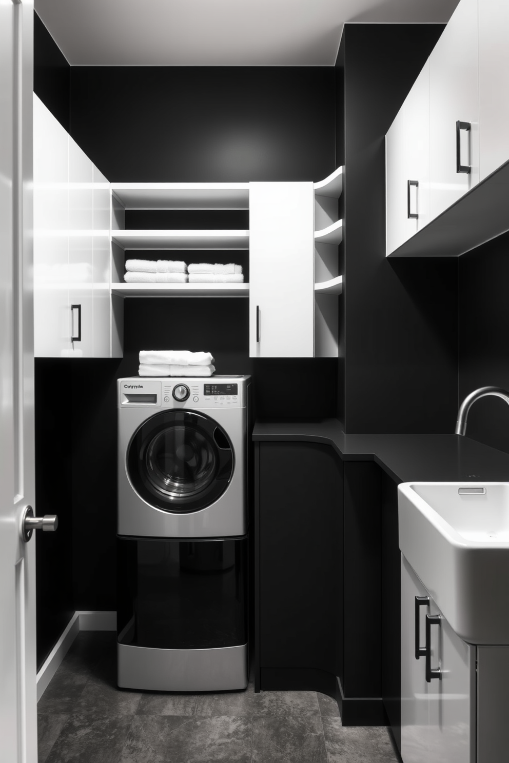 Black Laundry Room Design Ideas 2