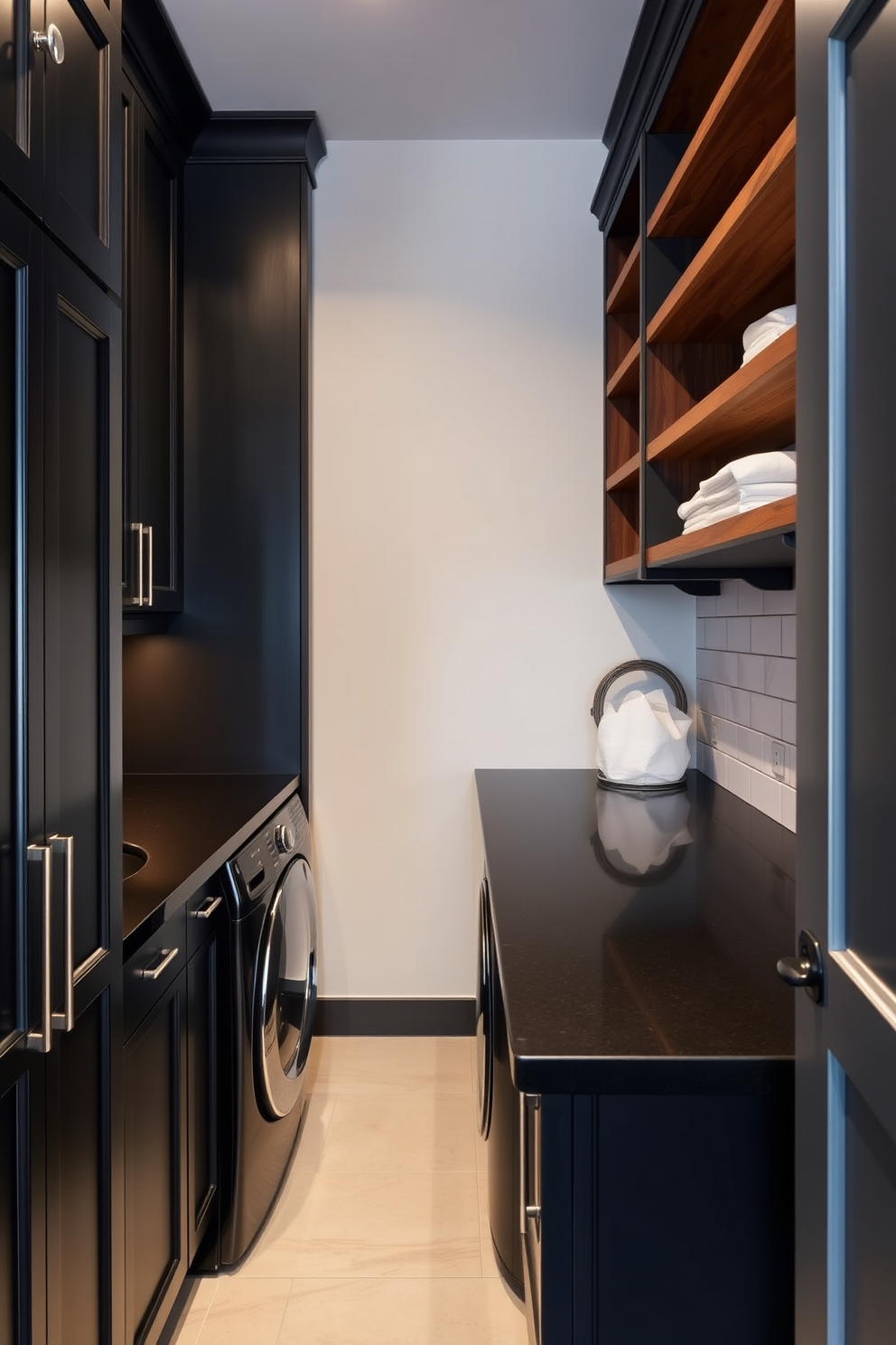 Black Laundry Room Design Ideas 24