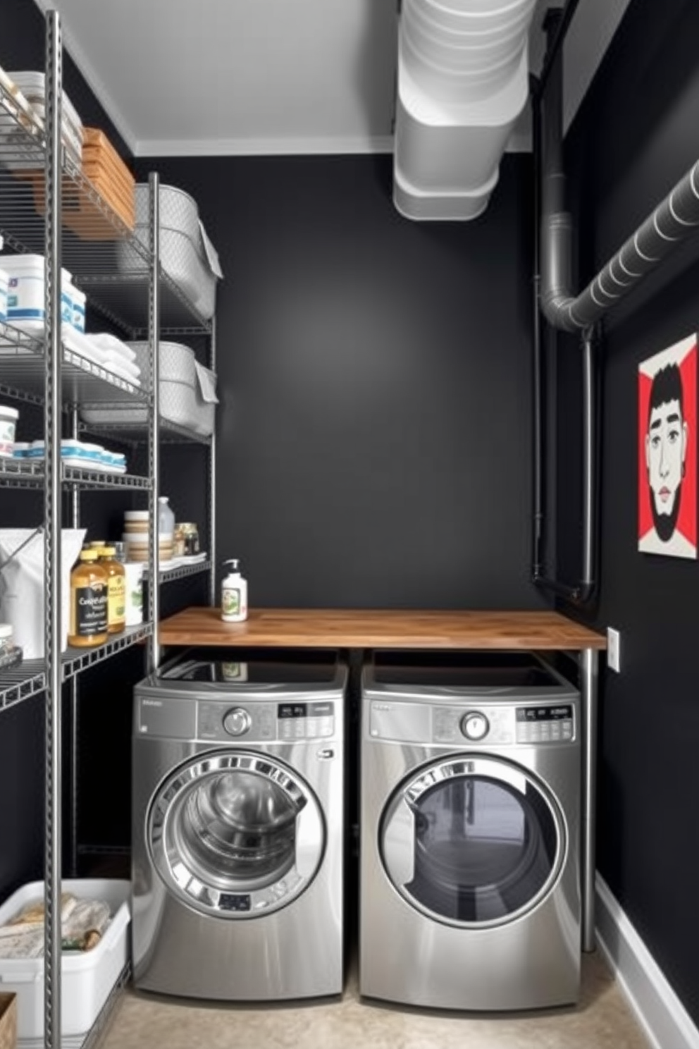 Black Laundry Room Design Ideas 4