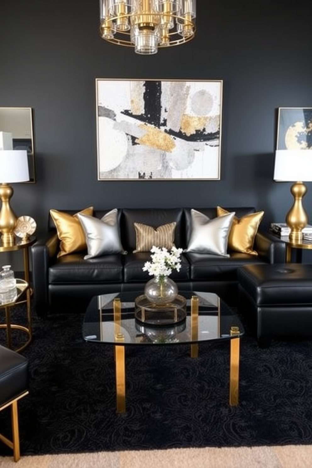 Black Living Room Design Ideas 10