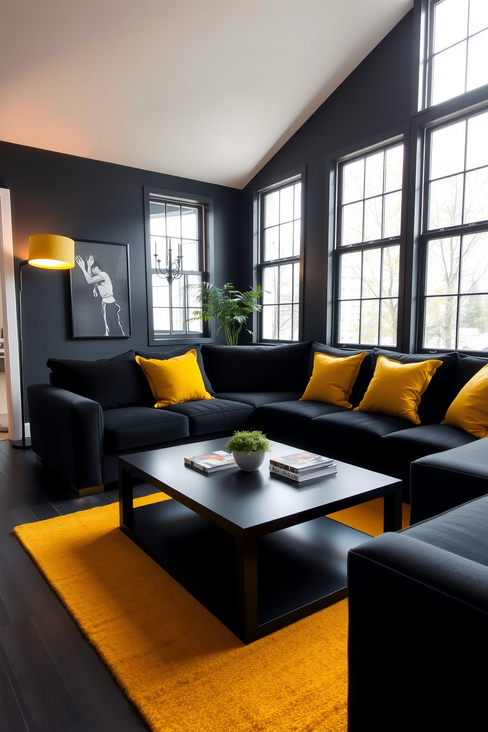 Black Living Room Design Ideas 15