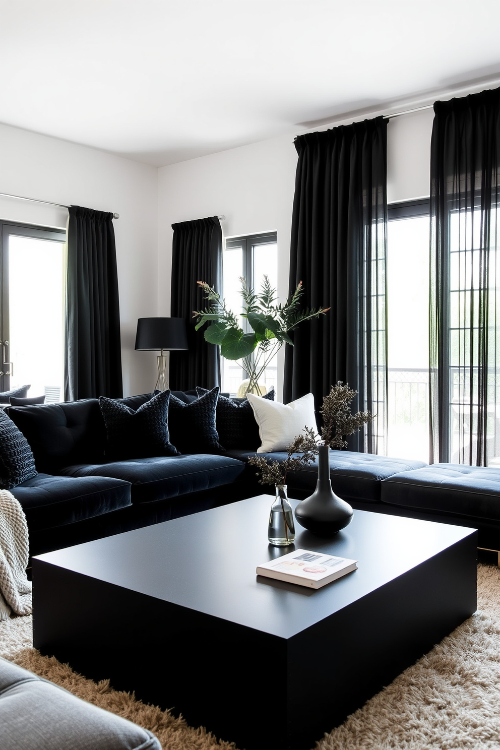 Black Living Room Design Ideas 19