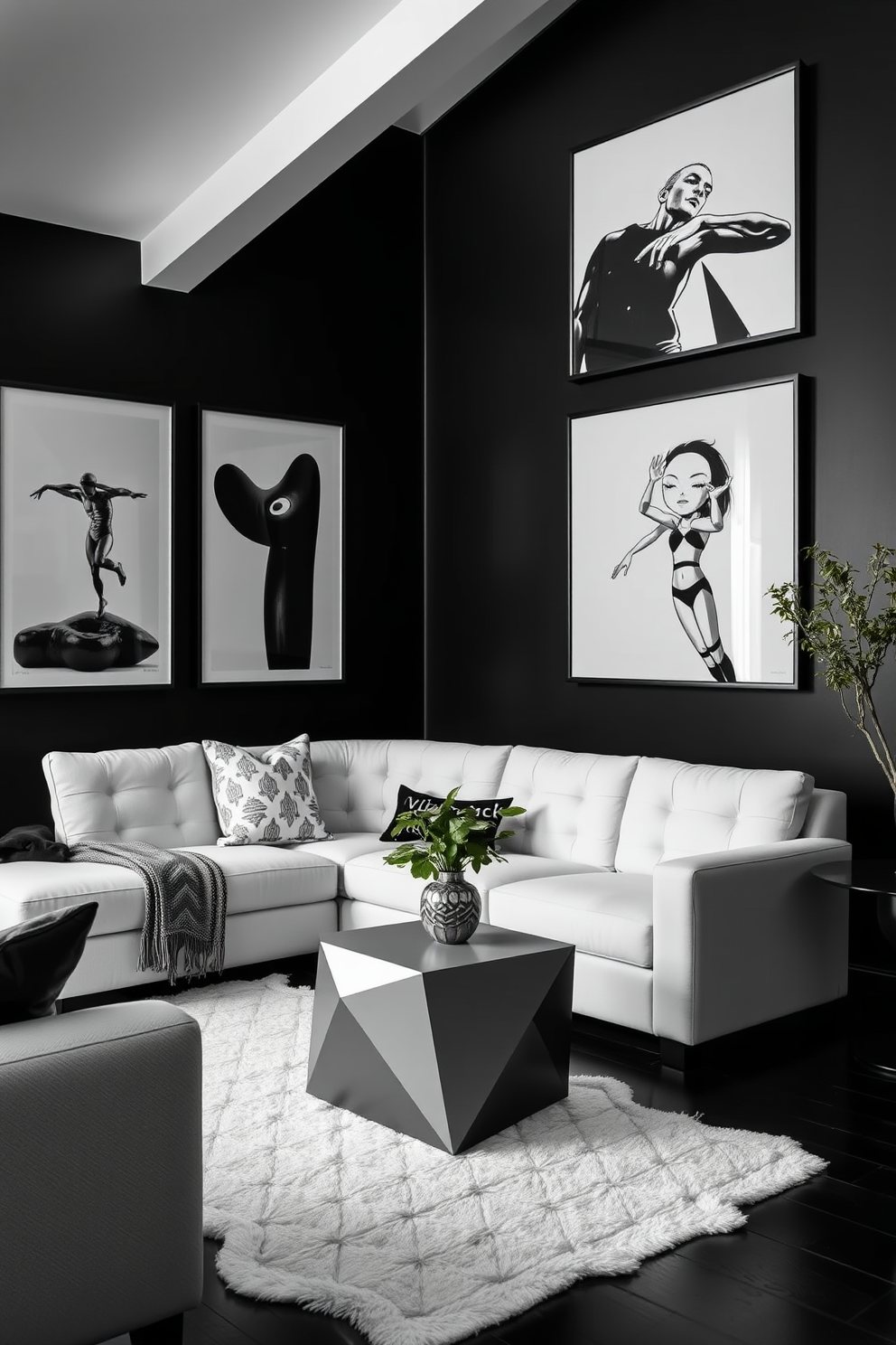 Black Living Room Design Ideas 2