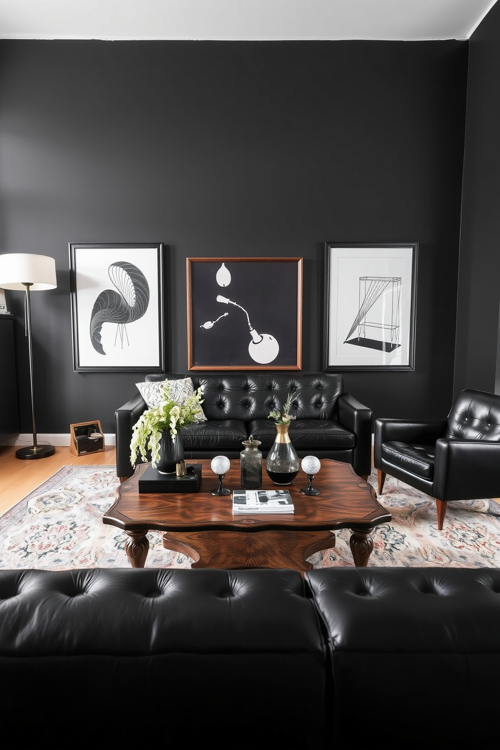 Black Living Room Design Ideas 28