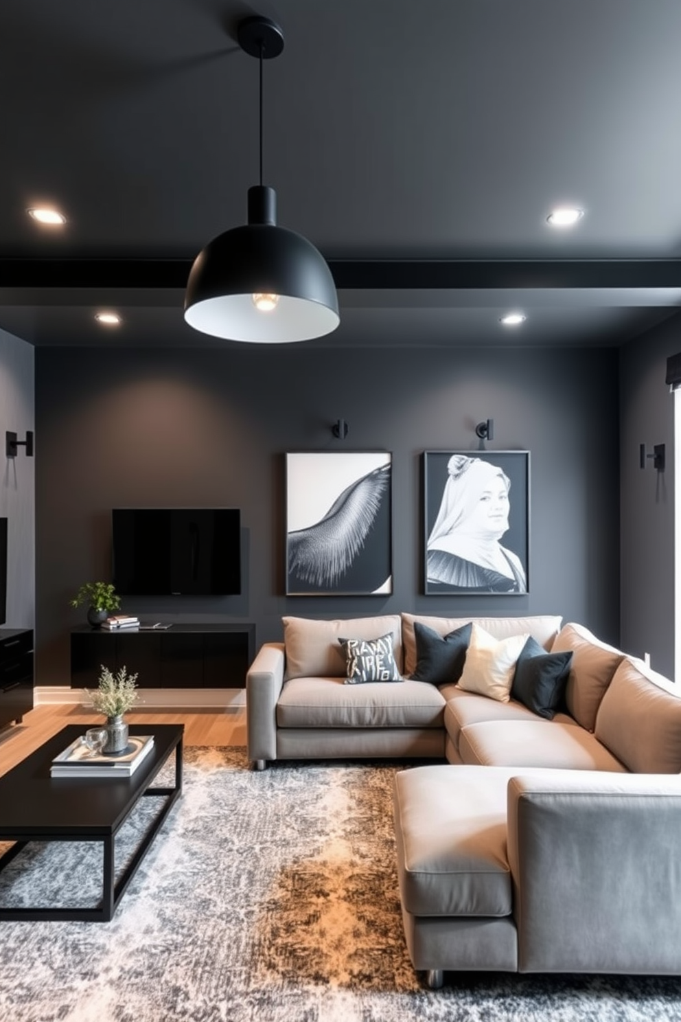 Black Living Room Design Ideas 4