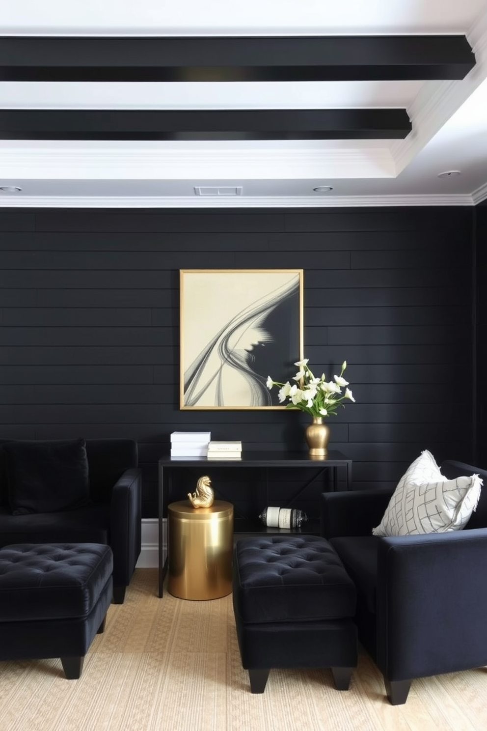 Black Living Room Design Ideas 7