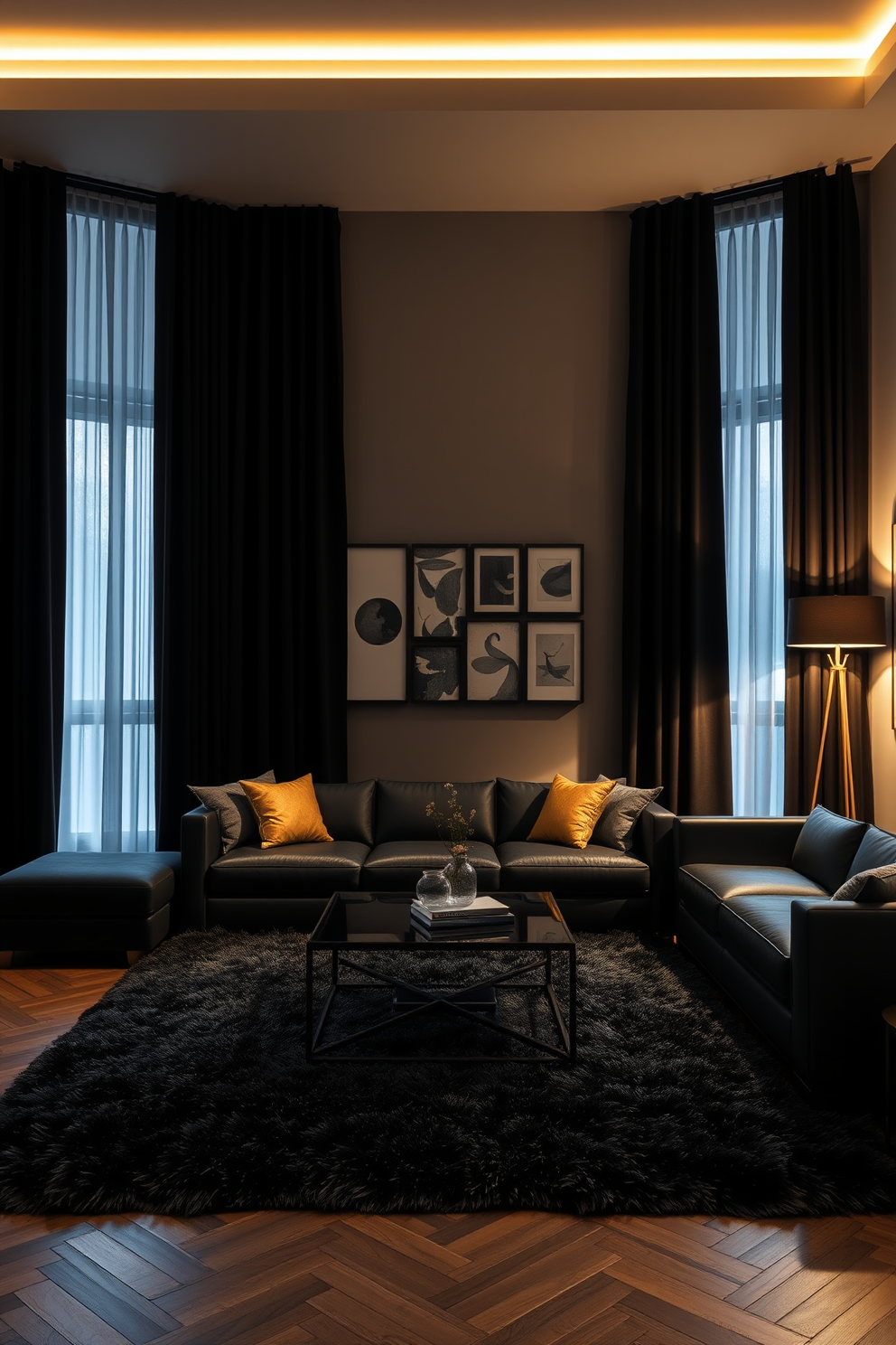 Black Living Room Design Ideas 9