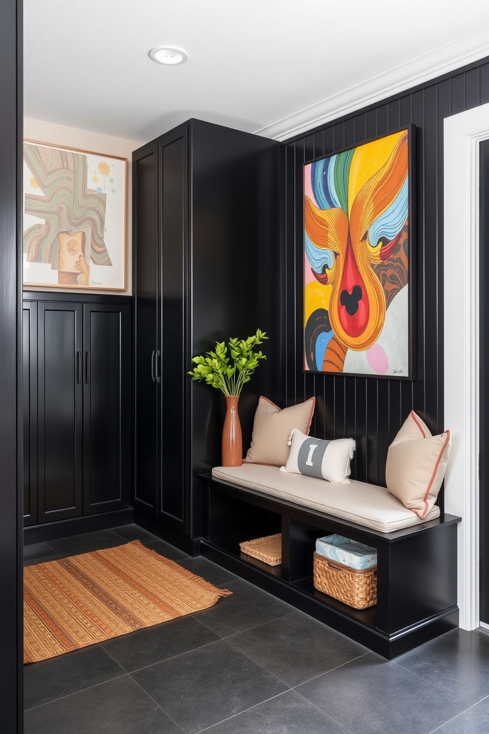 Black Mudroom Design Ideas 17