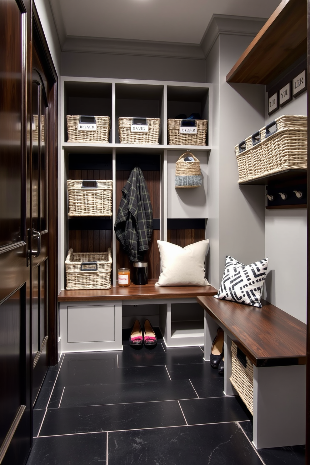 Black Mudroom Design Ideas 19