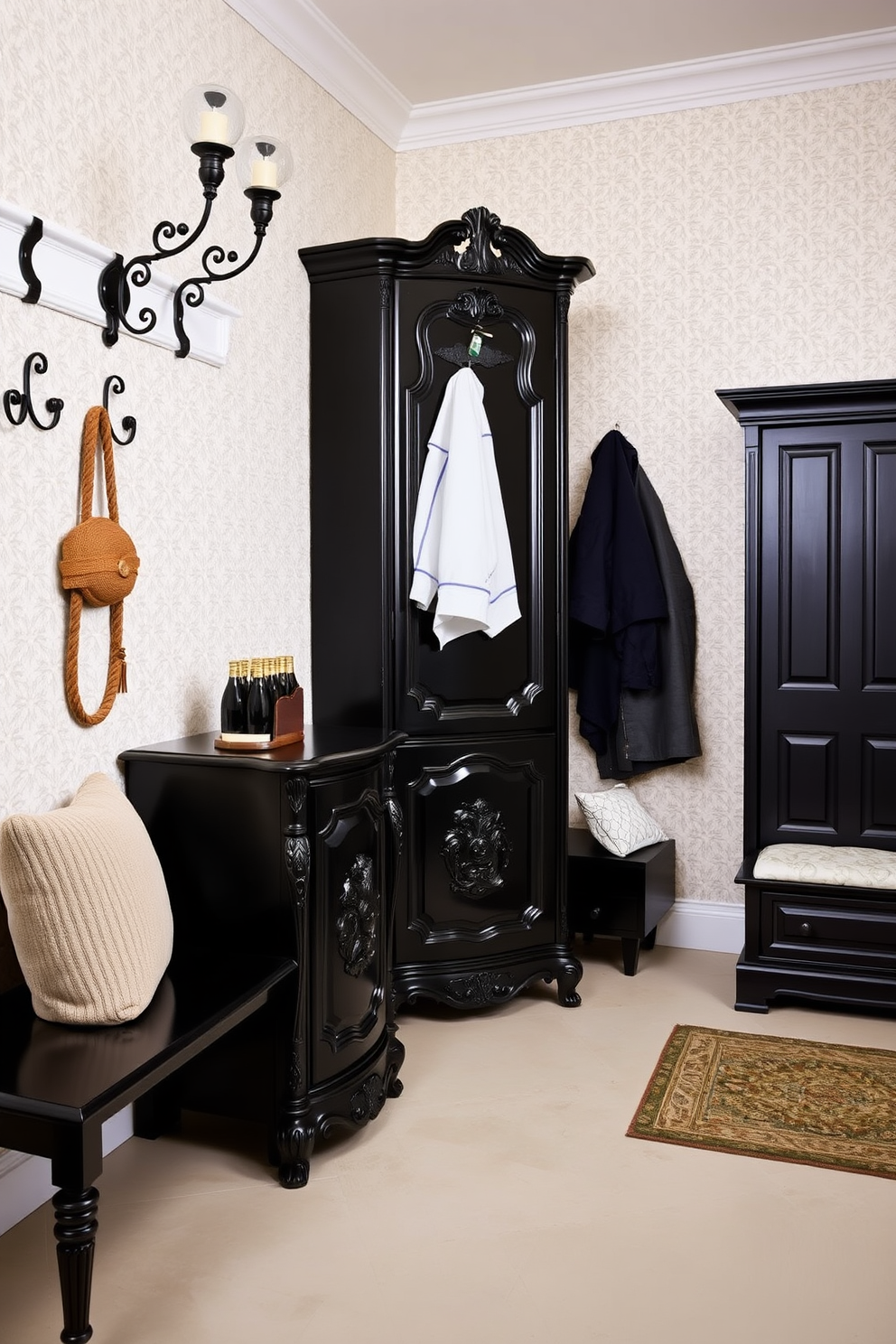 Black Mudroom Design Ideas 22