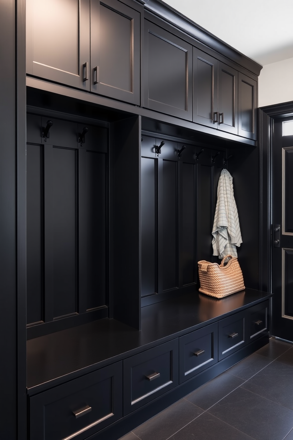 Black Mudroom Design Ideas 24