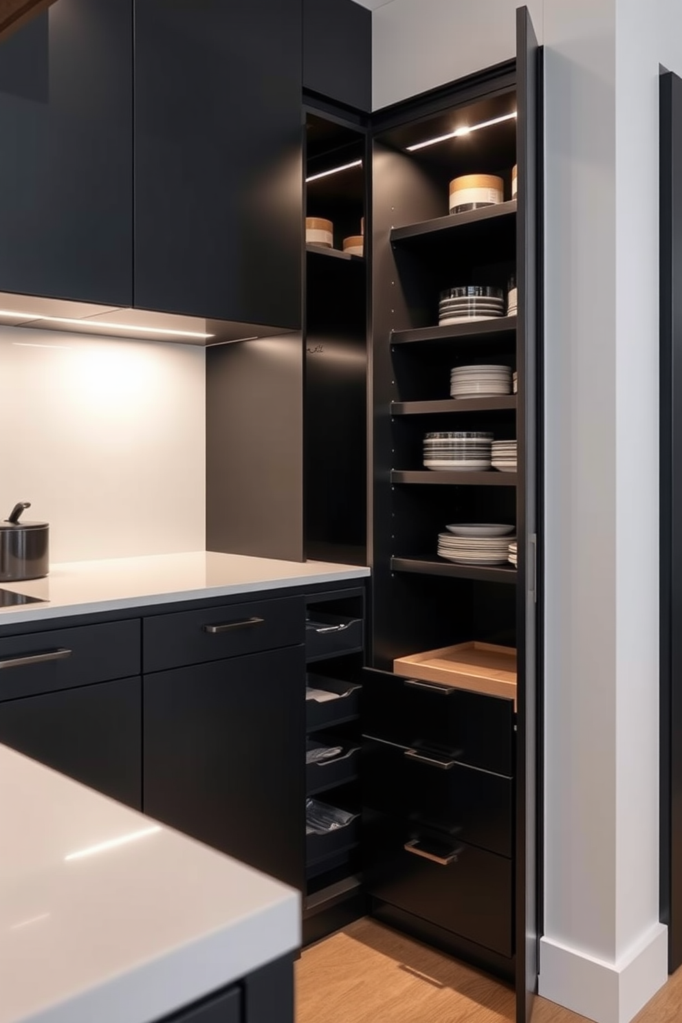 Black Pantry Design Ideas 29