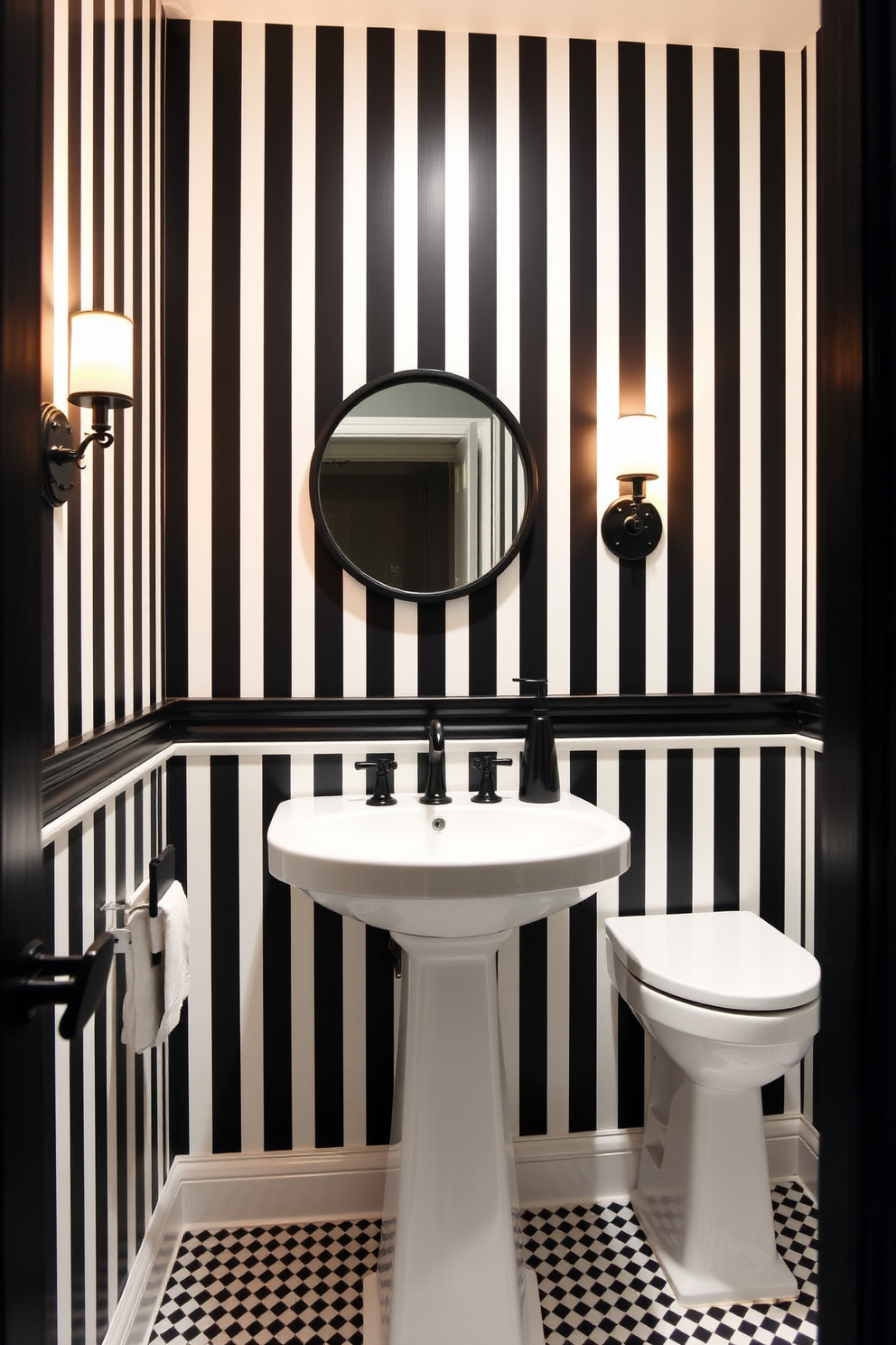 Black Powder Room Design Ideas 15