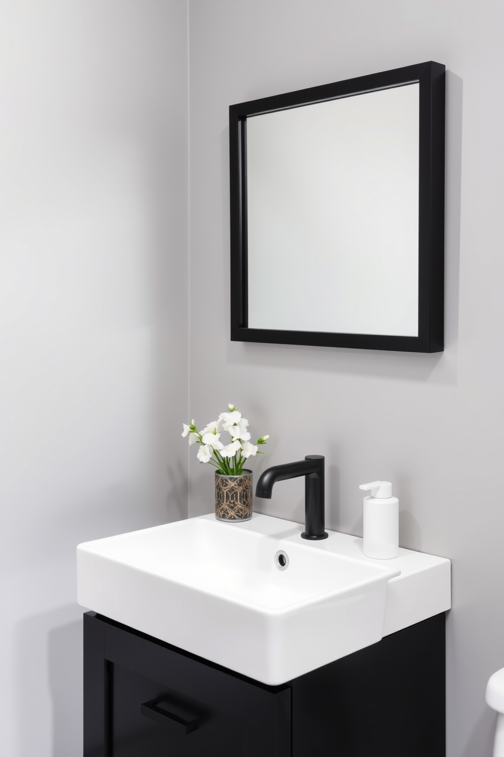 Black Powder Room Design Ideas 2