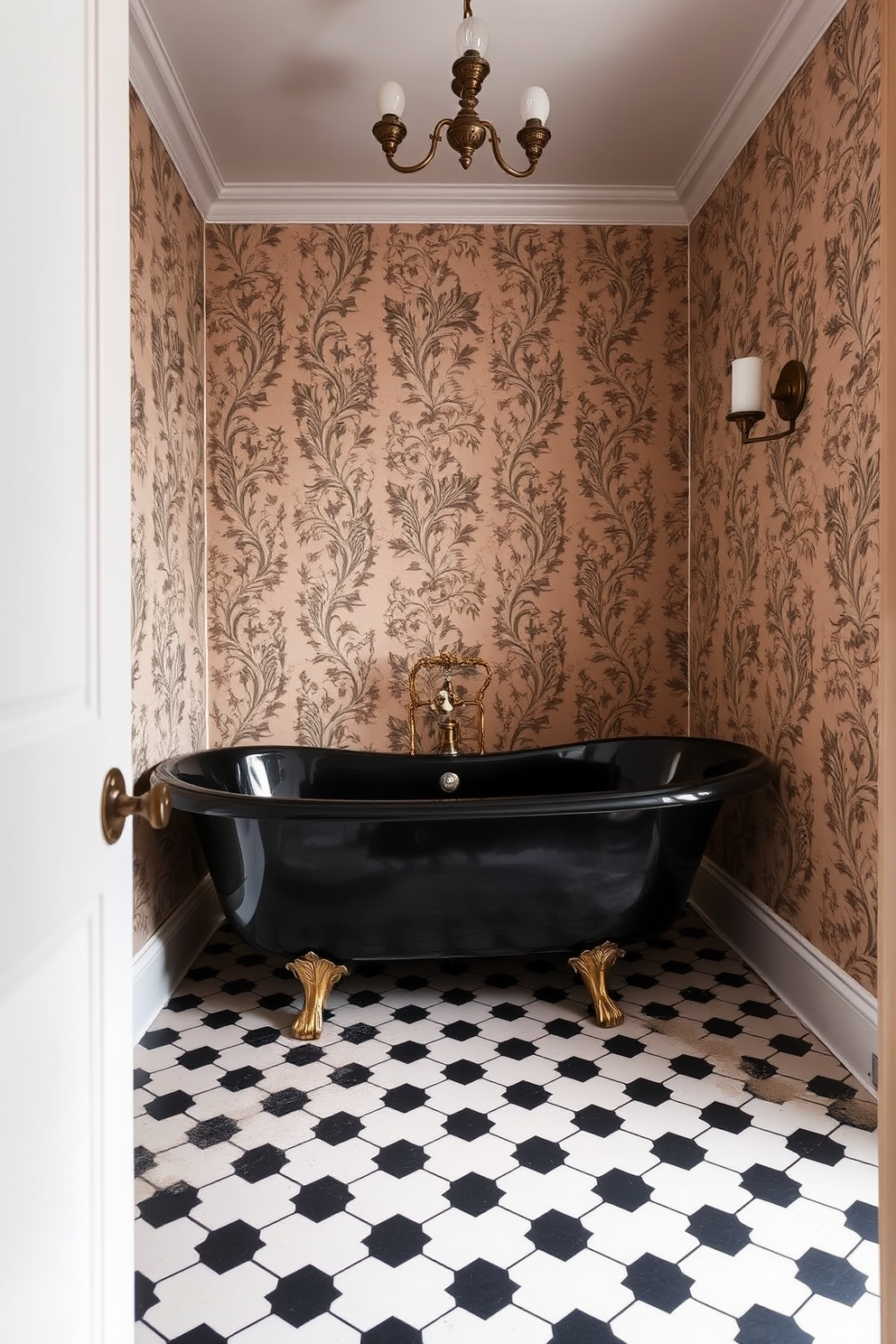 Black Powder Room Design Ideas 20