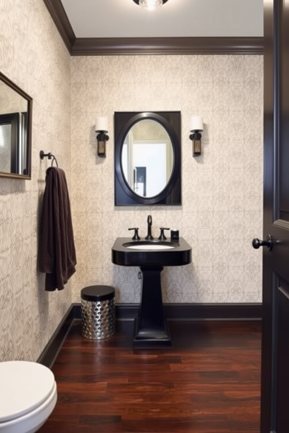 Black Powder Room Design Ideas 22