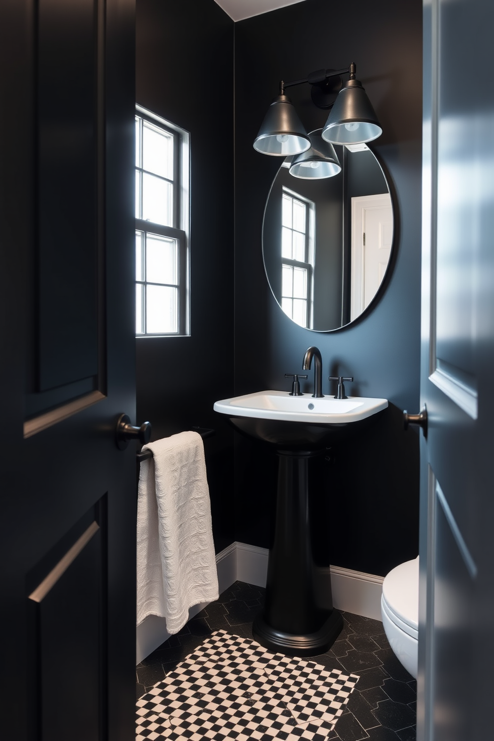 Black Powder Room Design Ideas 5