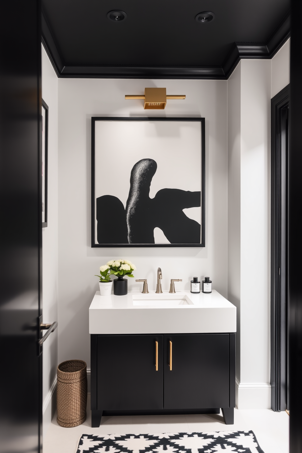 Black Powder Room Design Ideas 7