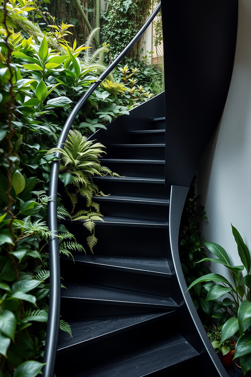 Black Staircase Design Ideas 28