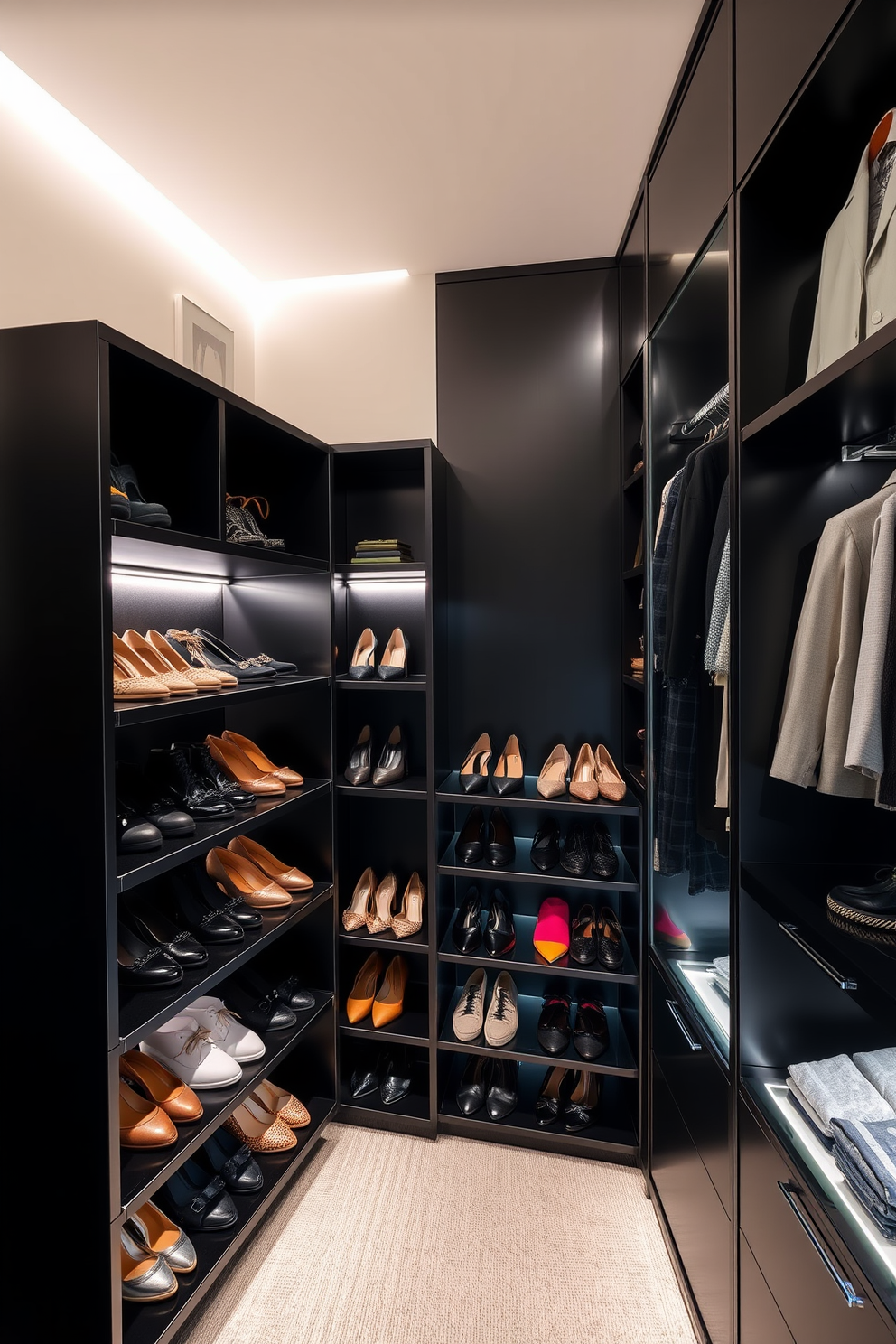 Black Walk In Closet Design Ideas 17