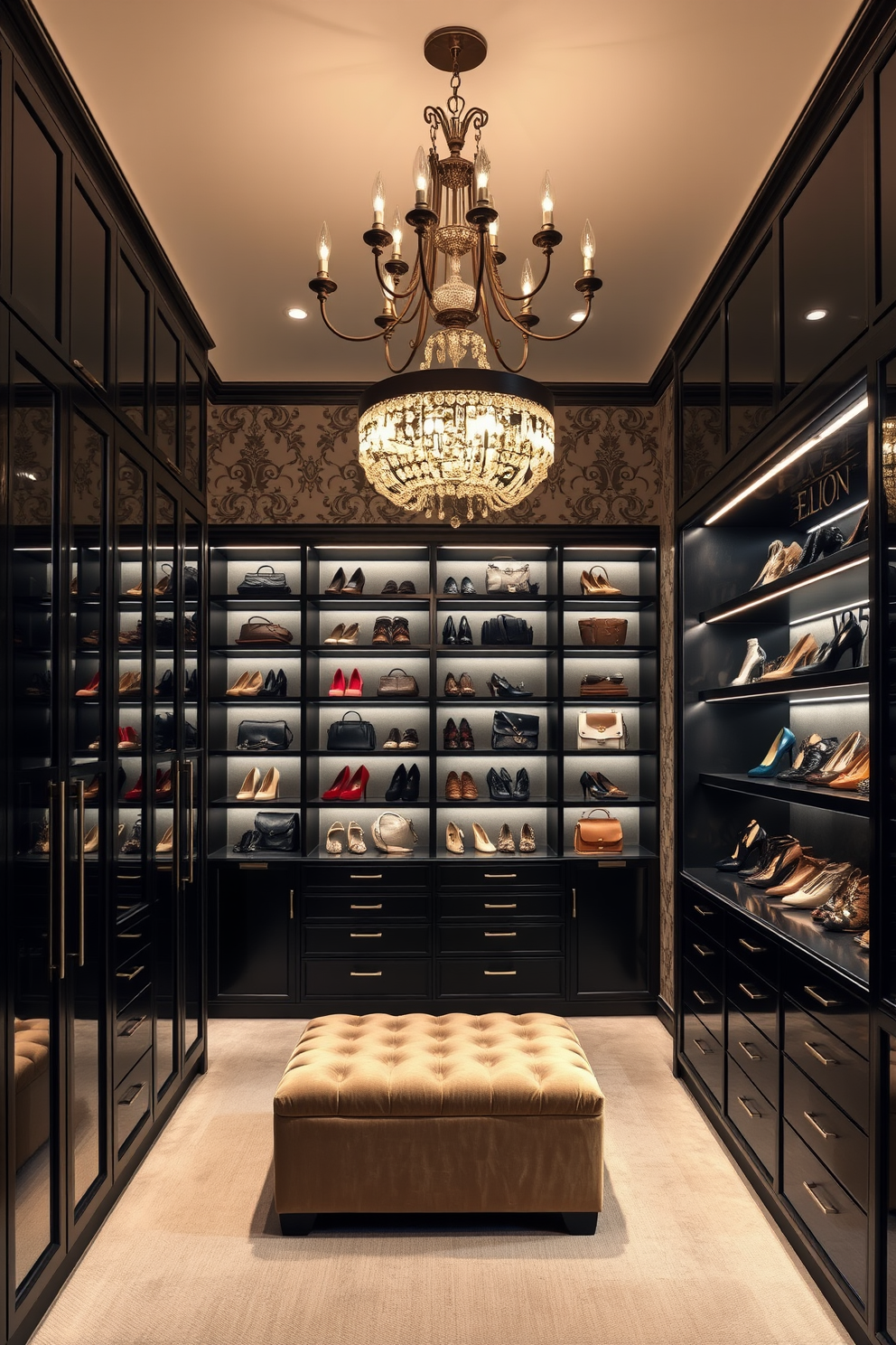 Black Walk In Closet Design Ideas 26