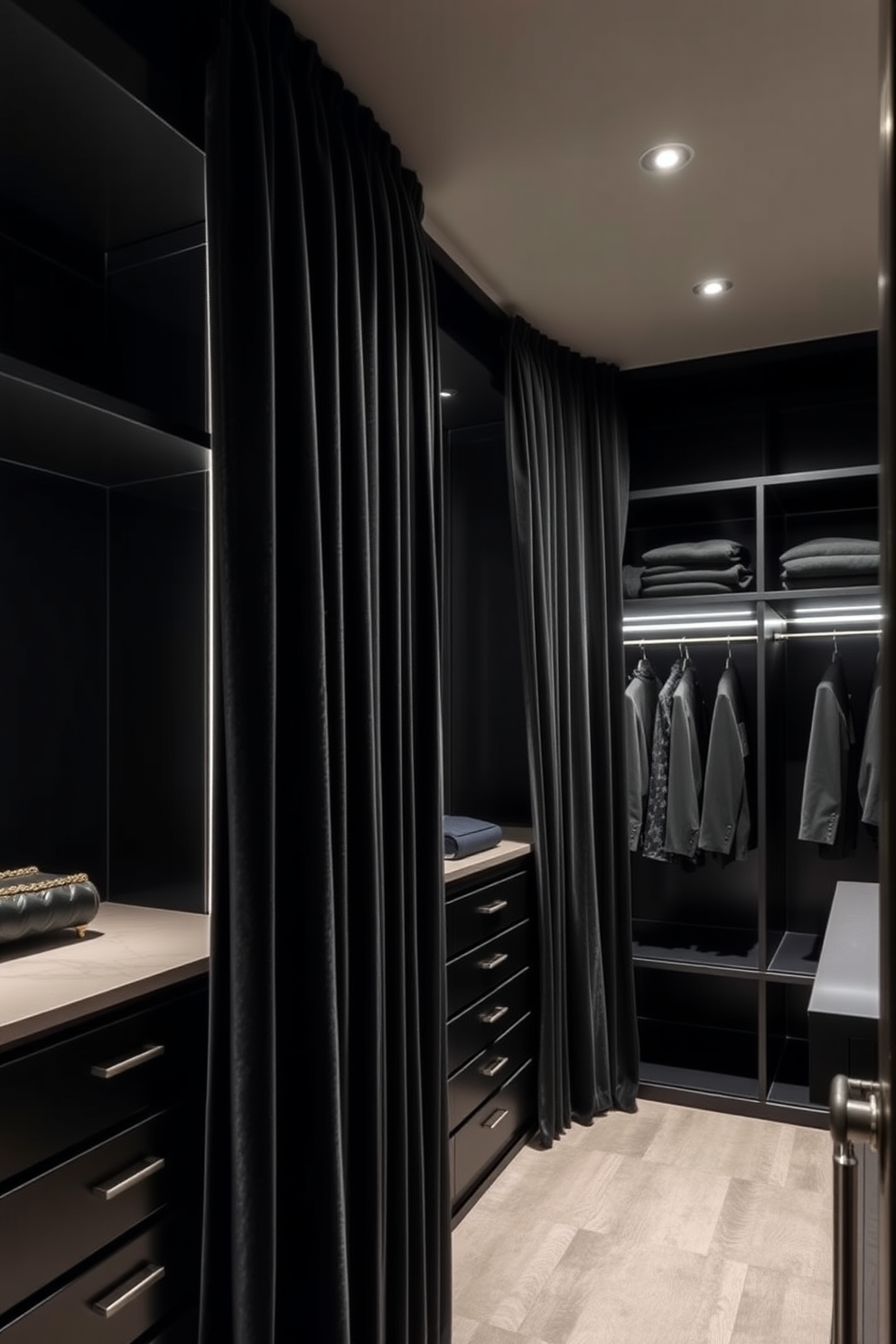 Black Walk In Closet Design Ideas 3