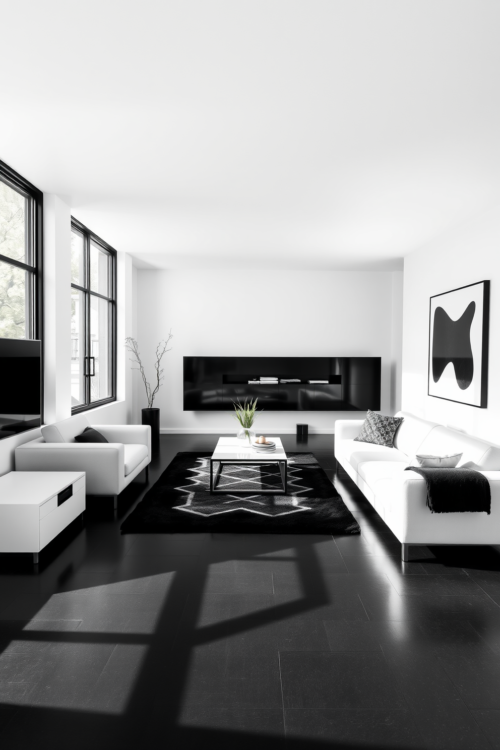 Black And White Basement Design Ideas 1