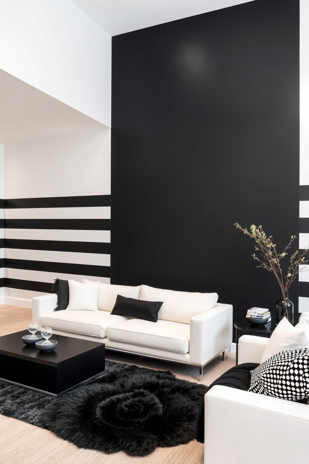 Black And White Basement Design Ideas 23