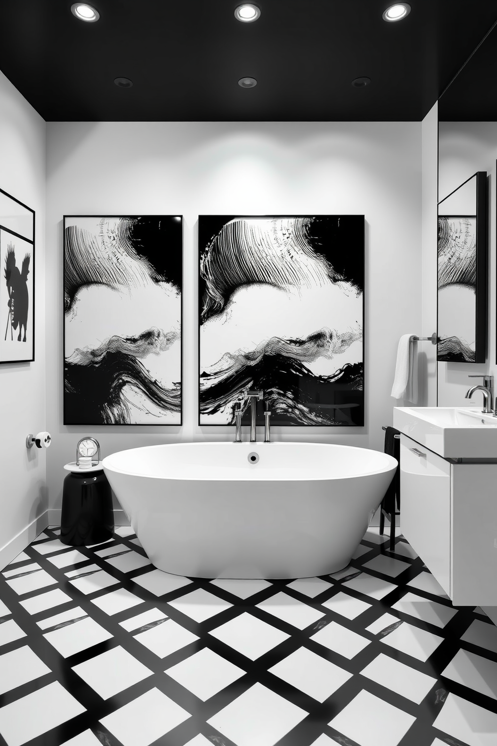 Black And White Bathroom Design Ideas 26